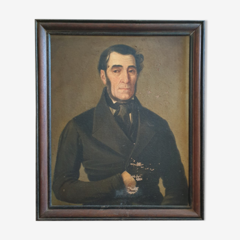 Portrait huile sur toile XIXème