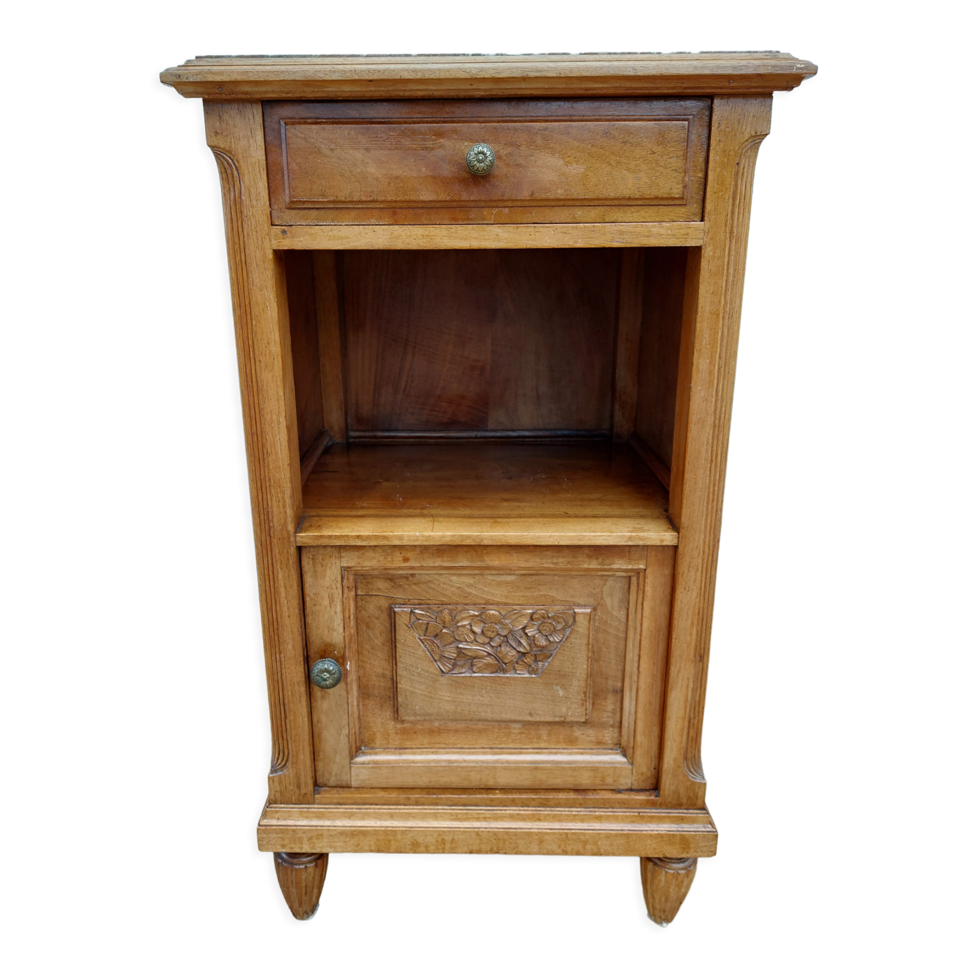 Bedside table wood and marble