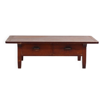 Antique Japanese coffee table with drawers – Showa period – around 1930-1950
