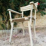 Ensemble d'assises  de jardin 4 fauteuils et 1 chaise - en bois