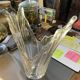 White glass vase