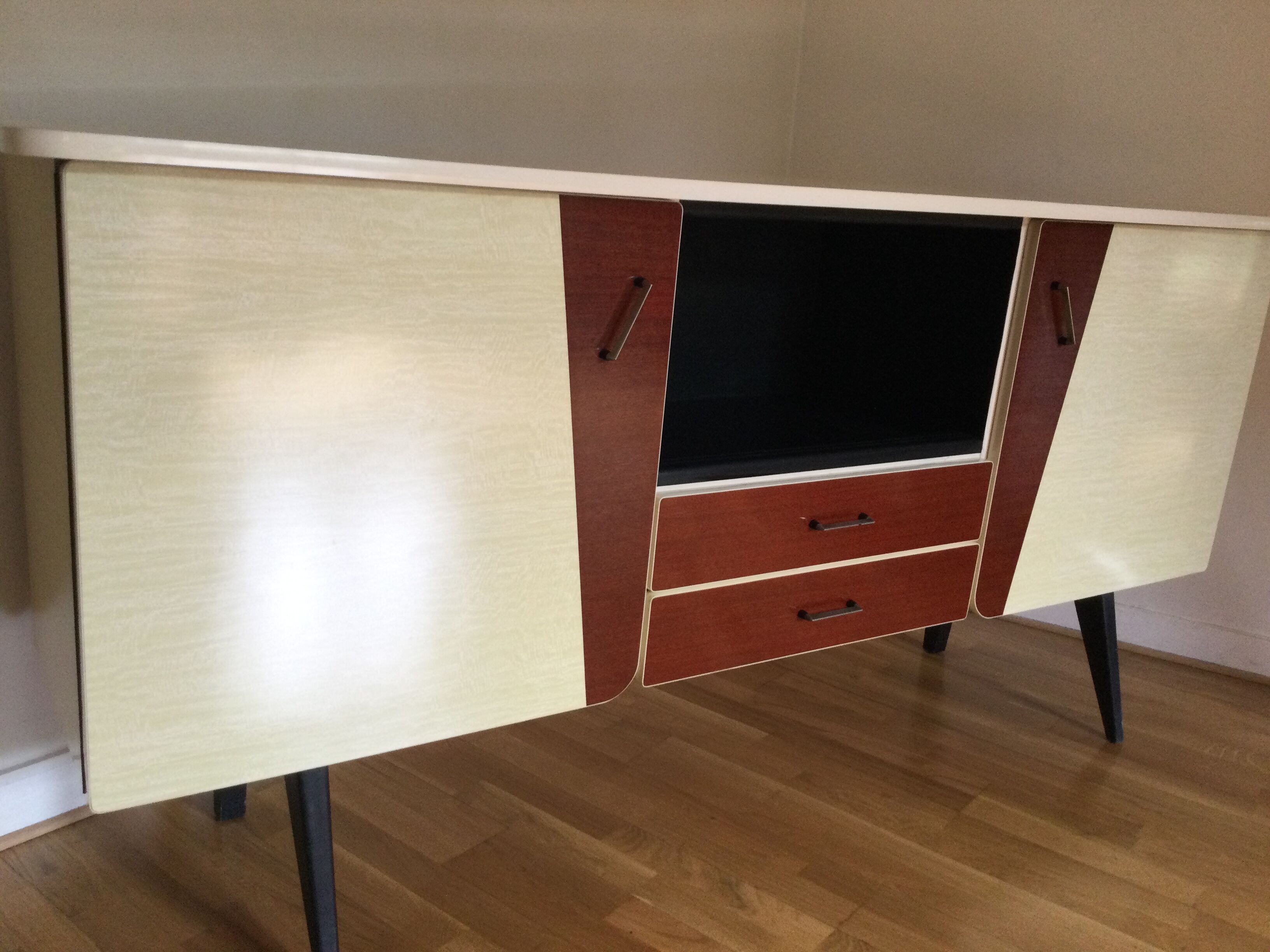 Enfilade vintage bois et formica