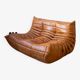 Togo Set of 2 Two-Seater Sofas, 2 Armchairs and an Ottoman in Dubai Pine Leather