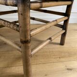 Vintage square bamboo coffee table, H. 38cm W. 47cm D. 47cm
