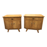 Vintage 60s blond wood bedside tables