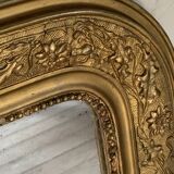 Louis philippe golden fireplace mirror with floral pattern
