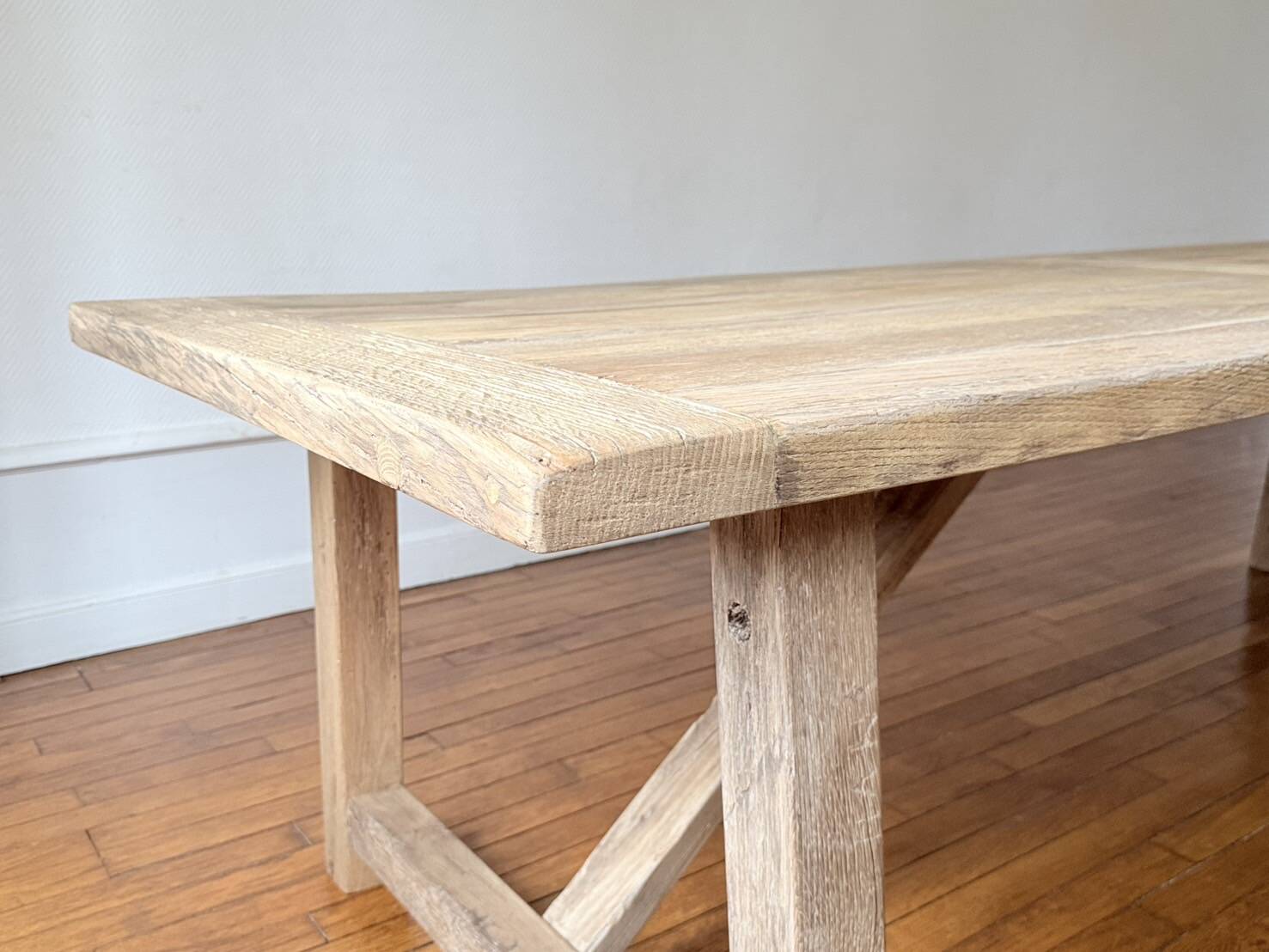 Farm table in solid old oak - Millau 200 by 100 cm