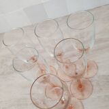 Pink stem champagne flutes