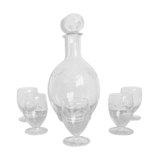 Vintage chiseled crystal liquor service 40s