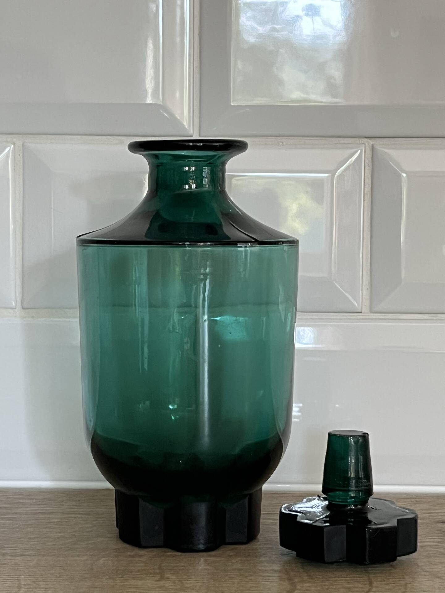 Art Deco glass bottle flask
