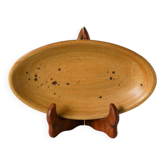 Petit plat en grès vernissé, poterie du Sud, 1960