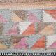 Colorful Vintage Runner Rug, Soft Pink Handmade Hallway Carpet, 82x334 Cm