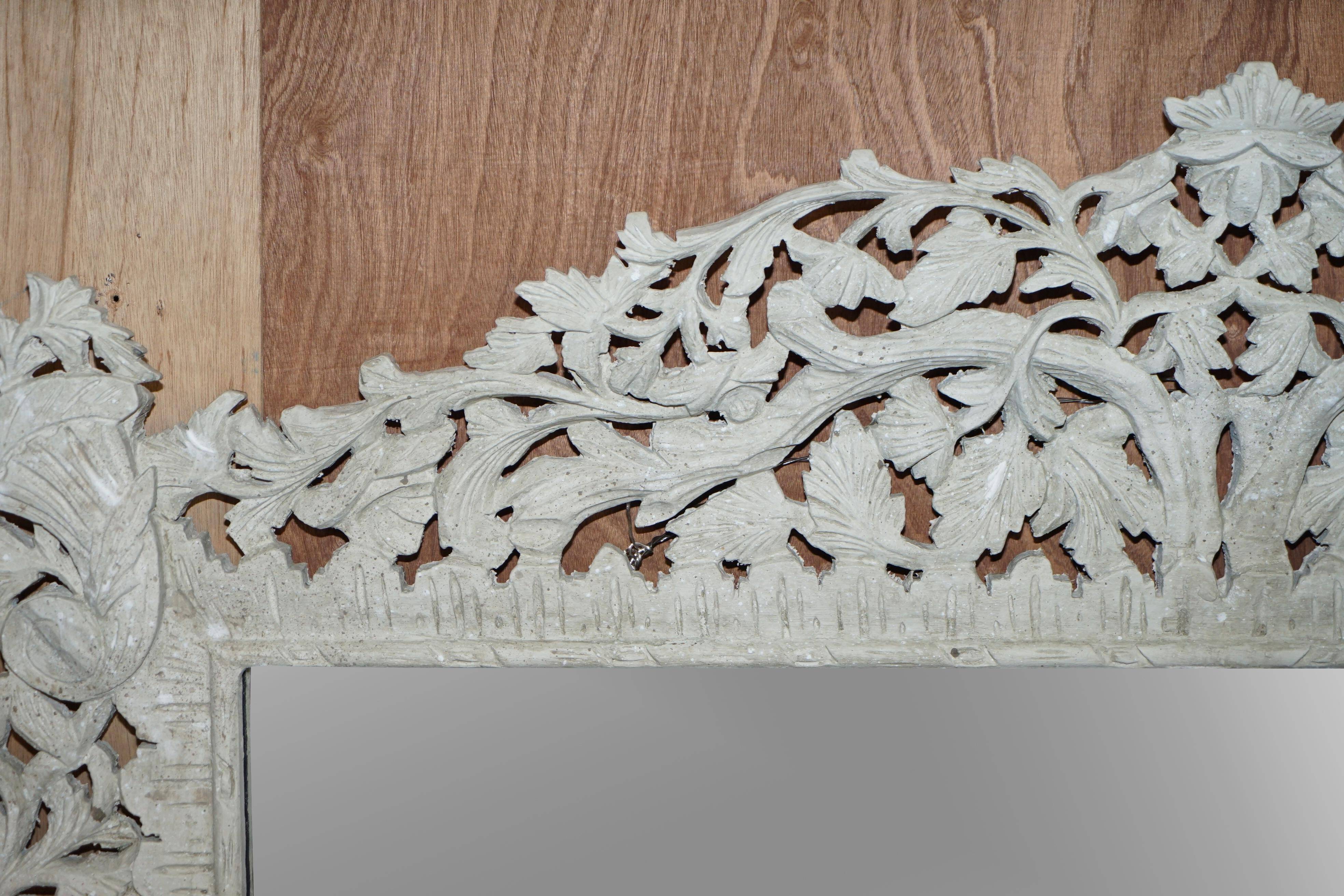 Grand Antique Carved and Hand-Painted Fireplace Mirror, Birman Liberty's London