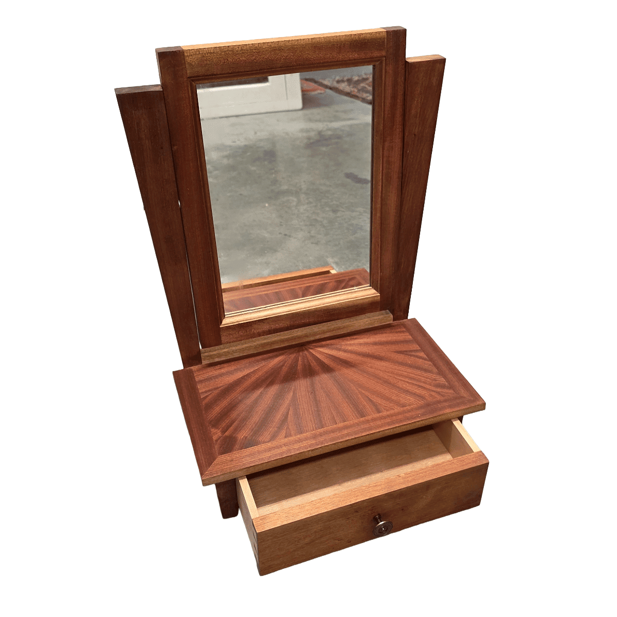 French Art Deco dressing table with swivel mirror