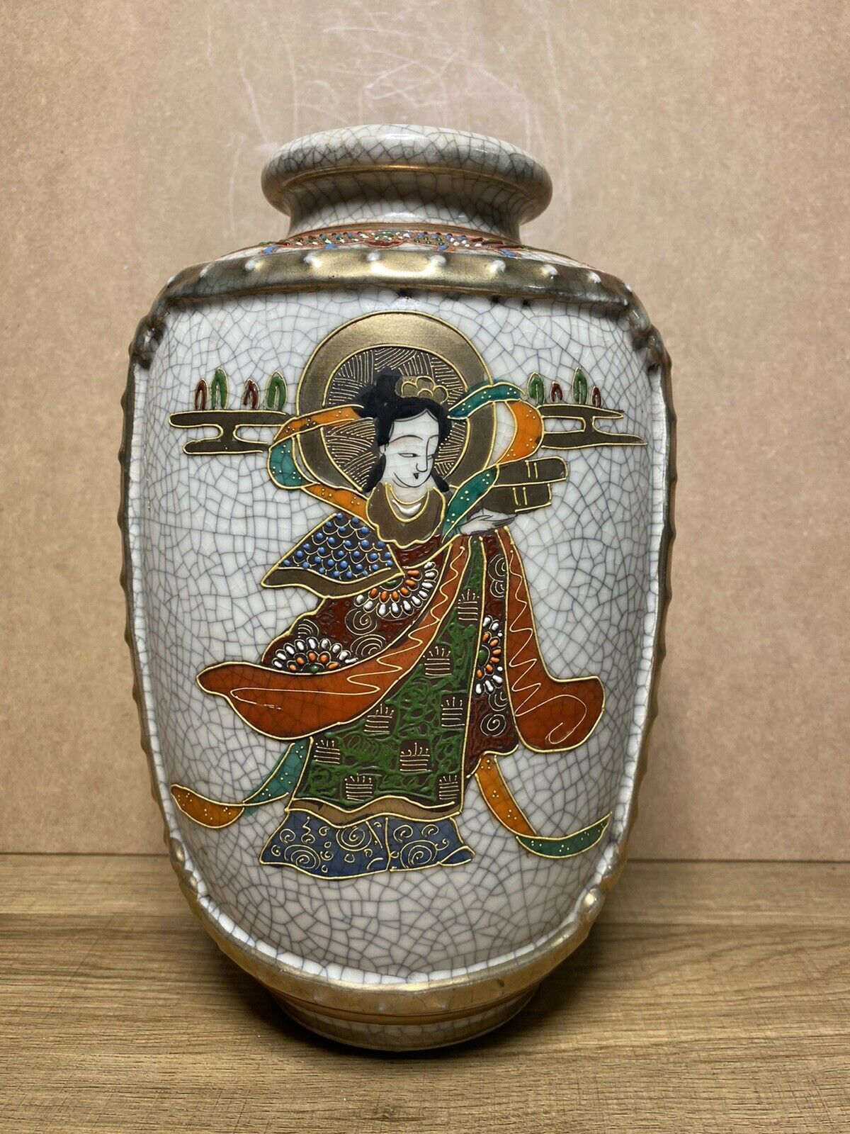 Ancien vase satsuma porcelaine japonaise, signature, années 30/40 Selency