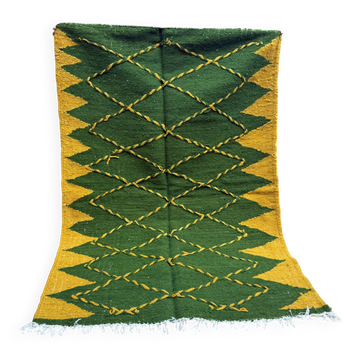 Tapis kilim berbère tissé à la main : petit tapis d'appoint tribal marocain