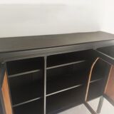 Old sideboard showcase 19th patinated matt black