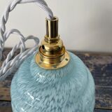 Electrified blue Art Deco walking lamp with new