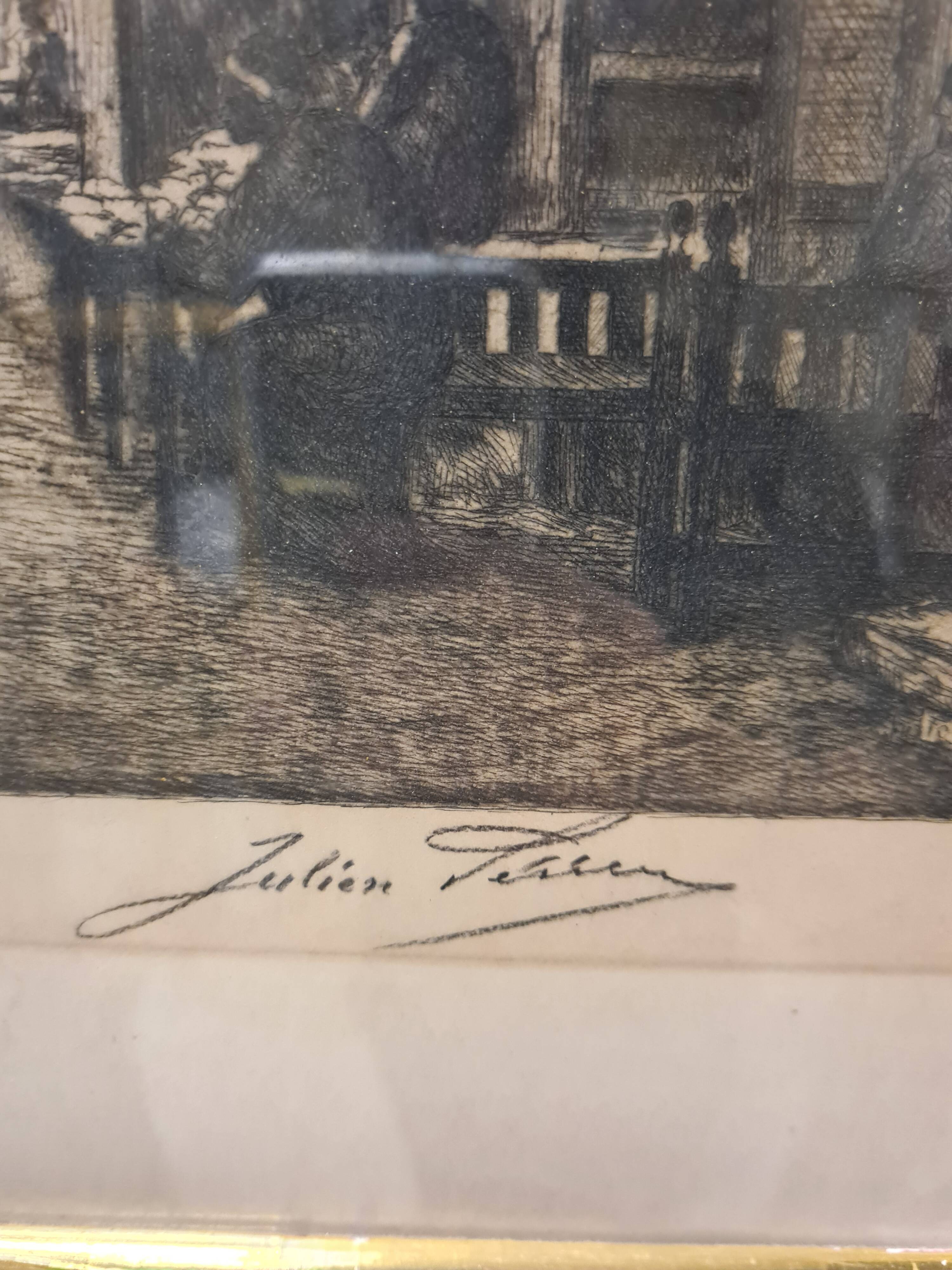 Old orientalist engraving signed