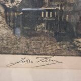 Old orientalist engraving signed