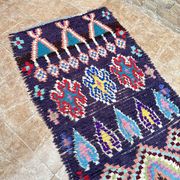 Vintage Boucherouite hallway runner: Moroccan Berber rug