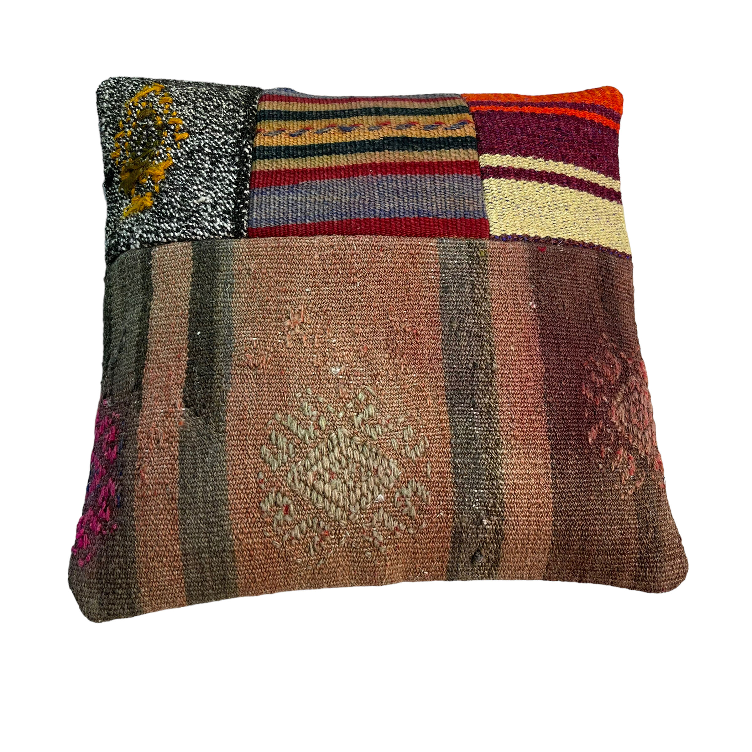 Housse de coussin kilim turc vintage, 40 x 40 cm