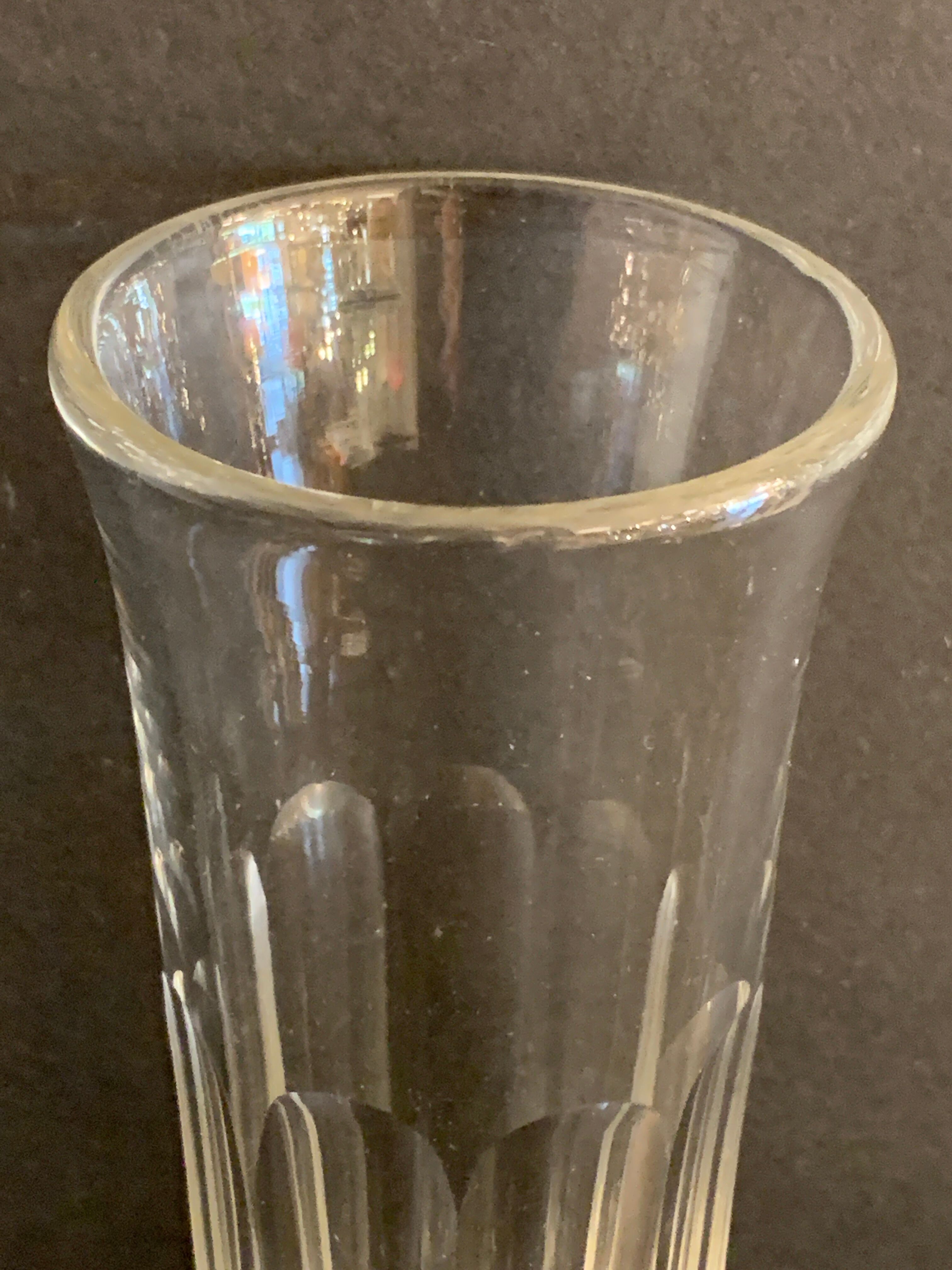 8 antique glass champagne flutes