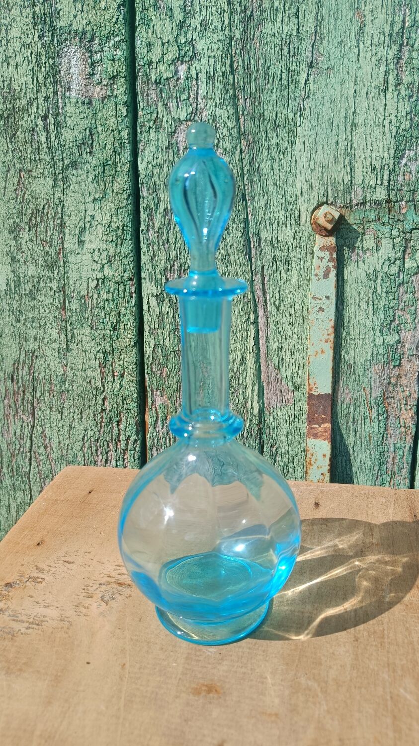 Old blue glass bottle