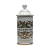 Pharmacy jar "Gum of Barbary", in Limoges porcelain