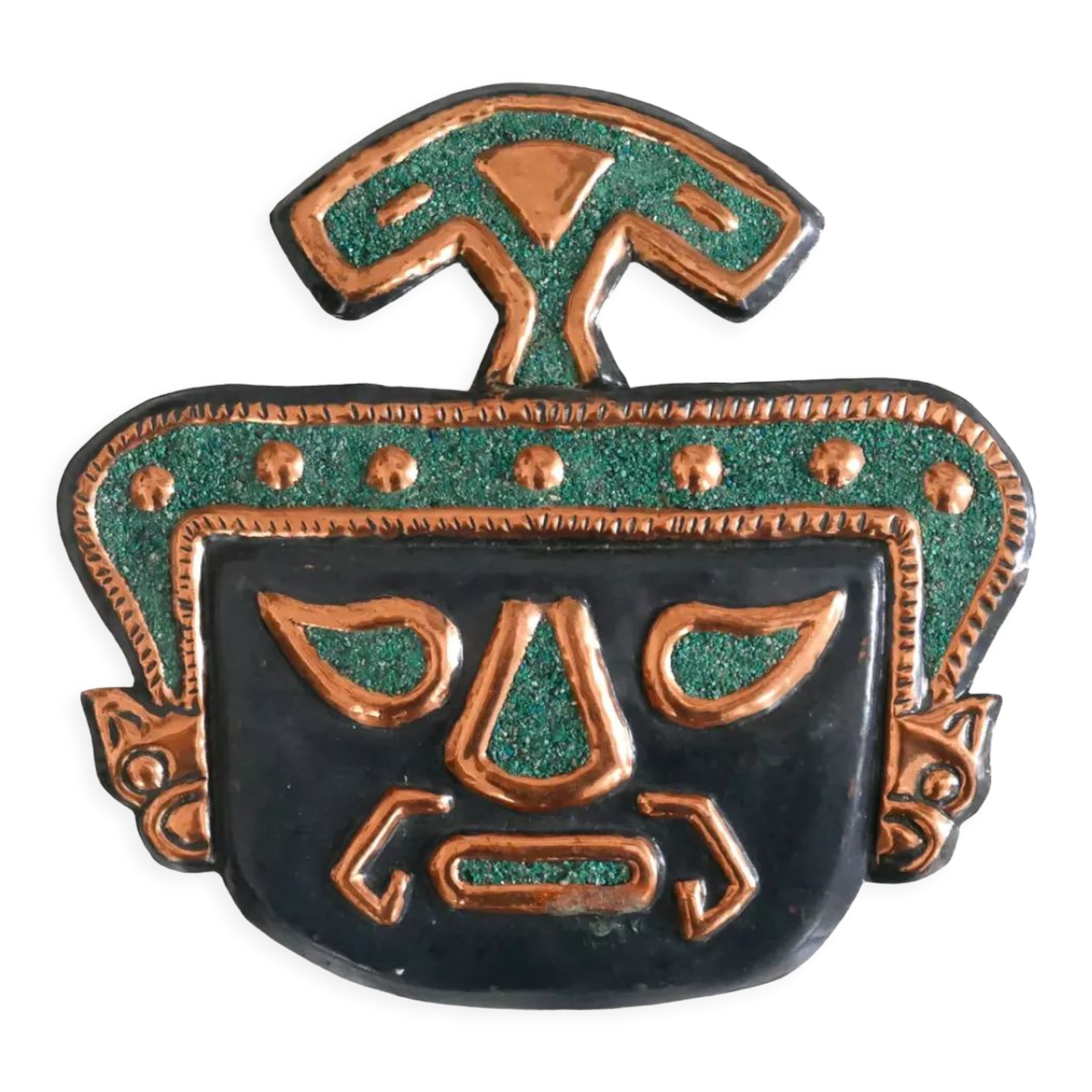 Metal Inca mask, 70s