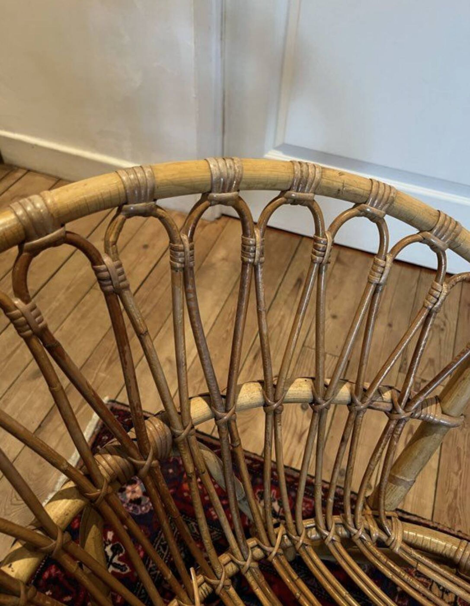 Pair of vintage rattan armchairs – 60s/70s design