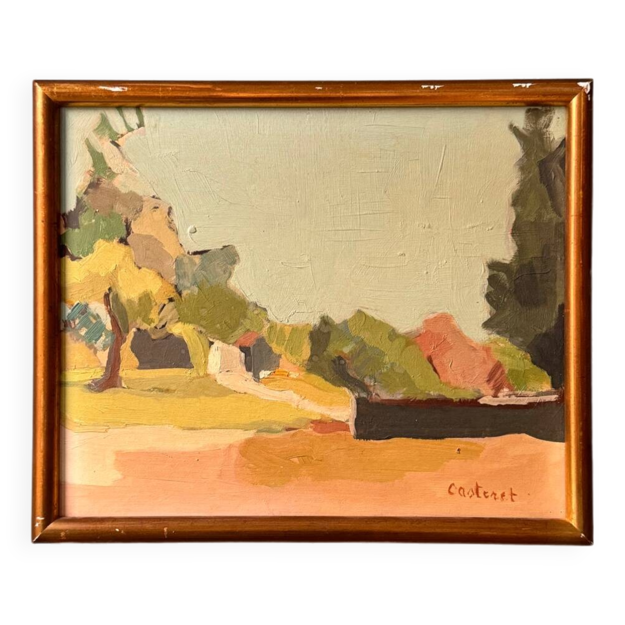 Oil on panel signed Anne Casteret