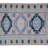 Vintage blue turkish Kars carpet, 1970s  95 x 137 cm