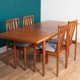 Retro Teak 1960s Meredew Dining Table & 4 Chairs Mid Century