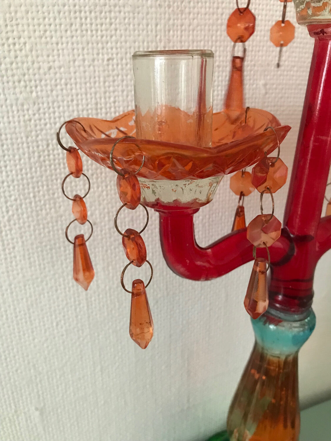 Candlestick glass tassels colors baroque chandelier