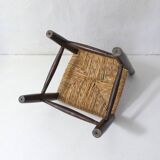 old wooden straw chair for children