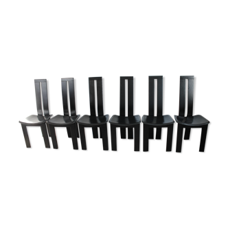 Lot 6 chaises Pietro Constantini circa 1970 Italy