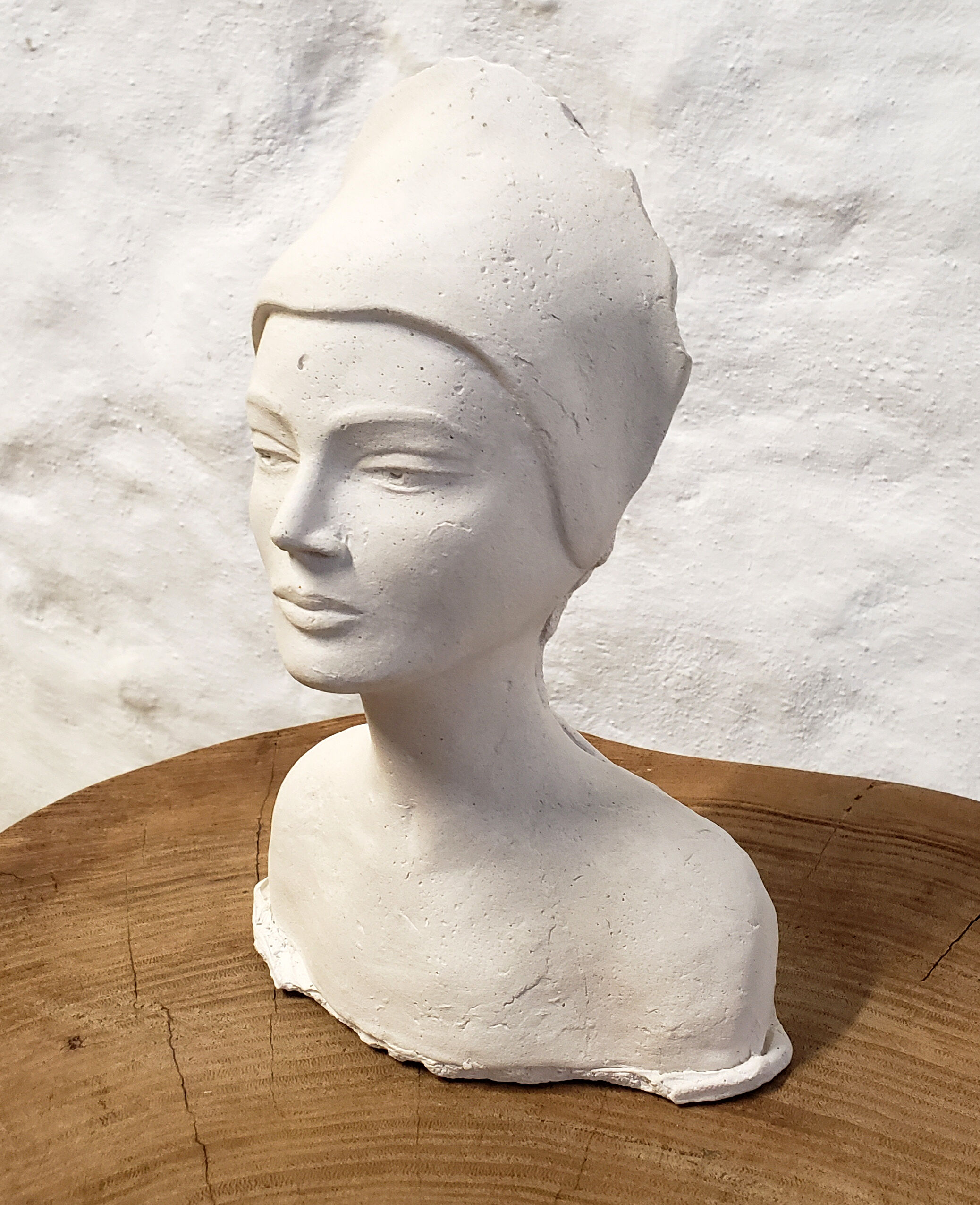 Woman bust in plaster
