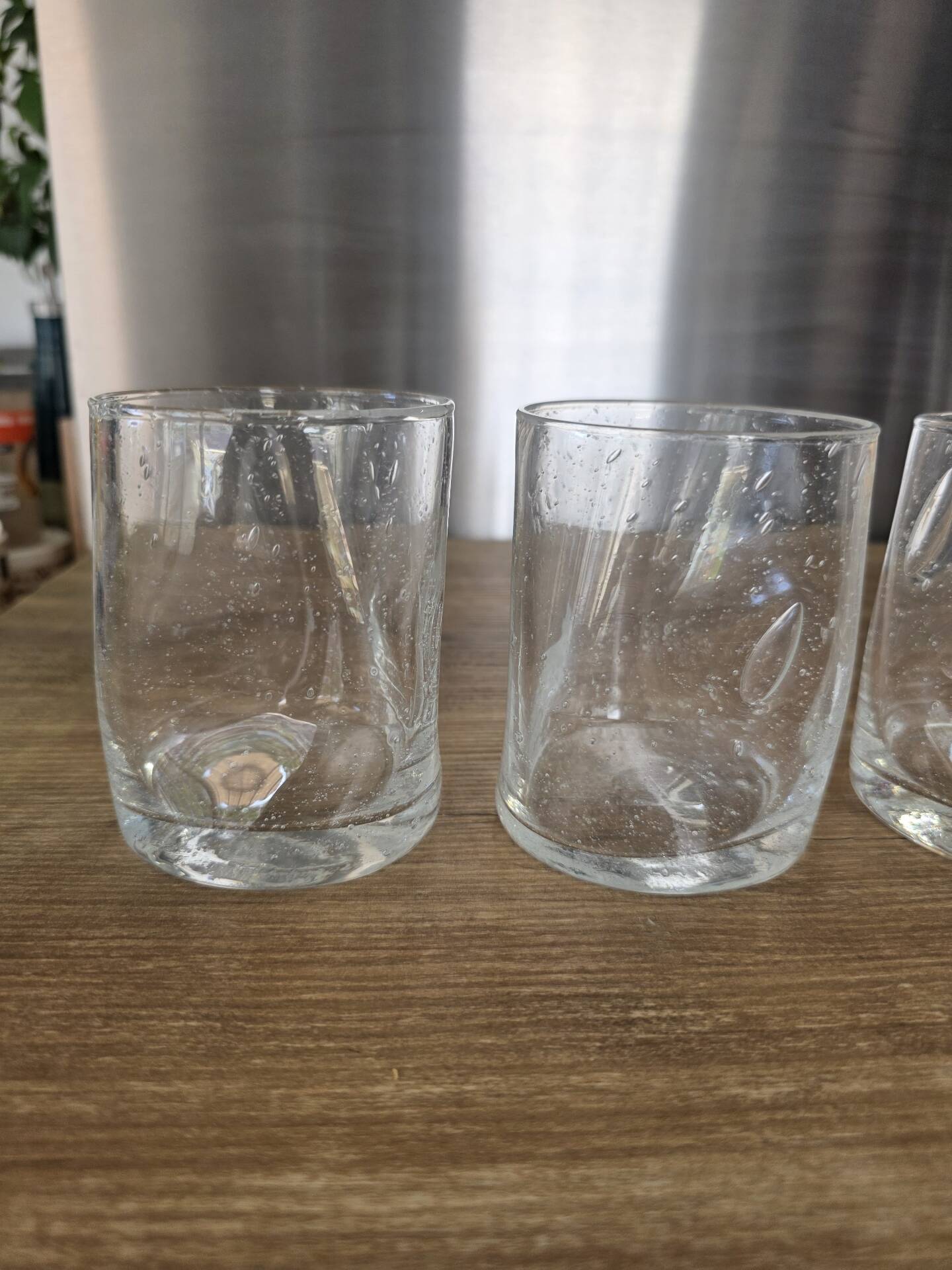 5 engraved bubble glass cups BIOT Free-form pinched (H 10 cm)