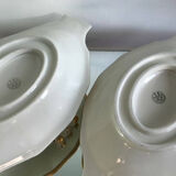 "Schlaggenwald" Czechoslovakia Art Deco gold trim on white set of 2 saucers