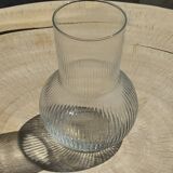 Ribbed glass ball vase