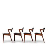 Danish Design Rosewood Reupholstered Z-chair by Kai Kristiansen, set of 4