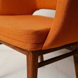 Pair of orange Oslosund armchairs by Kinnarps, 1950s
