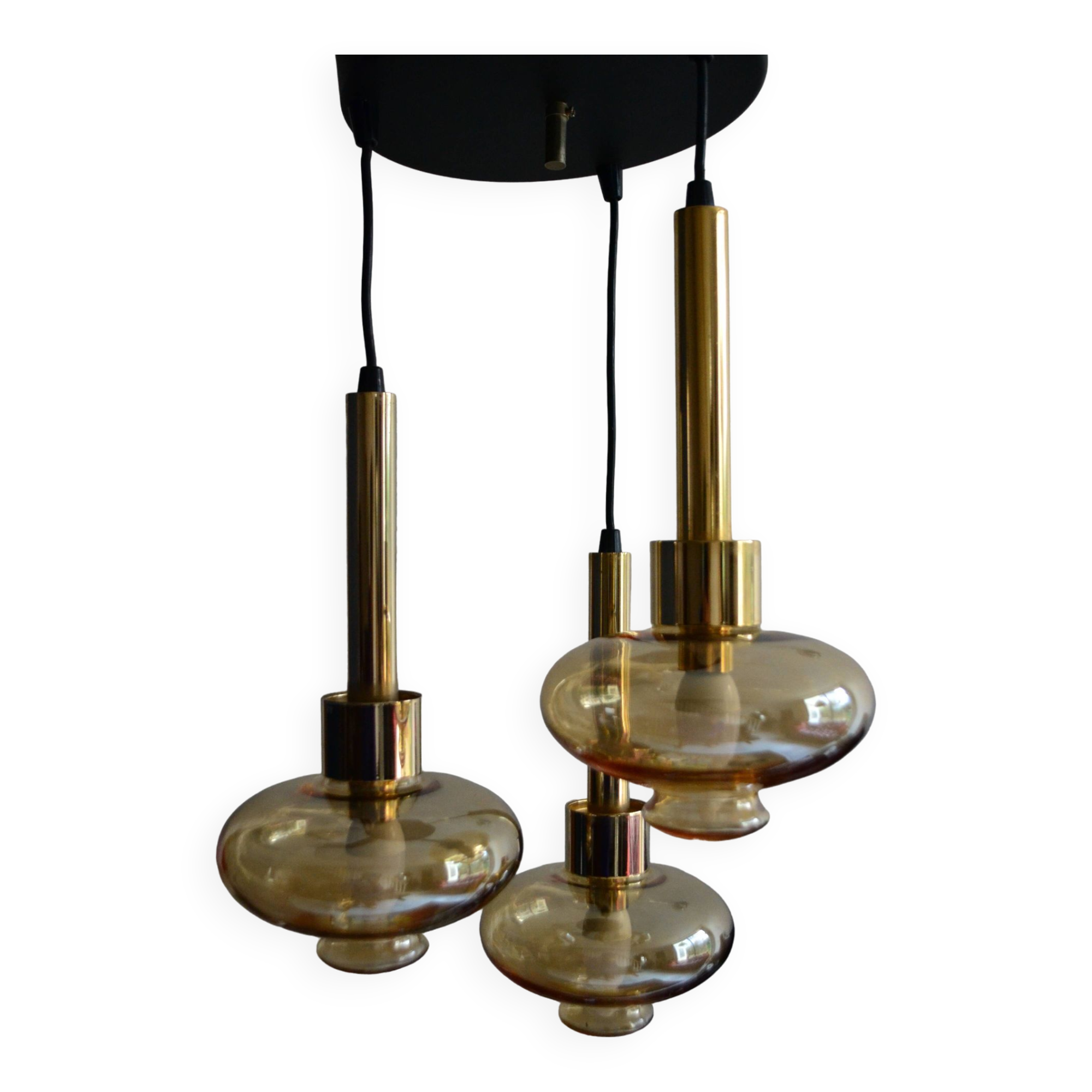 RAAK waterfall chandelier from the 70s with smoked glass