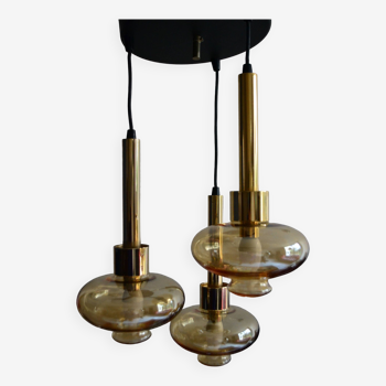 RAAK waterfall chandelier 70s smoked glass