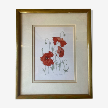 Cadre coquelicot vintage