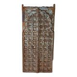 Porte ancienne en bois avec croisillons