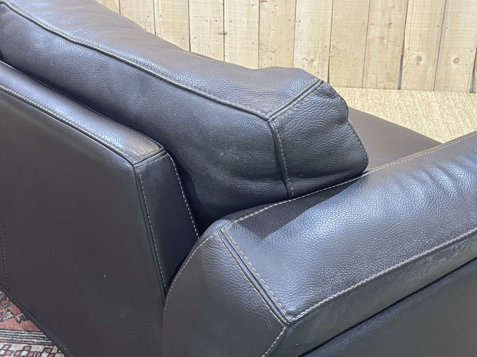 Modern 3-seater leather sofa rochebobois