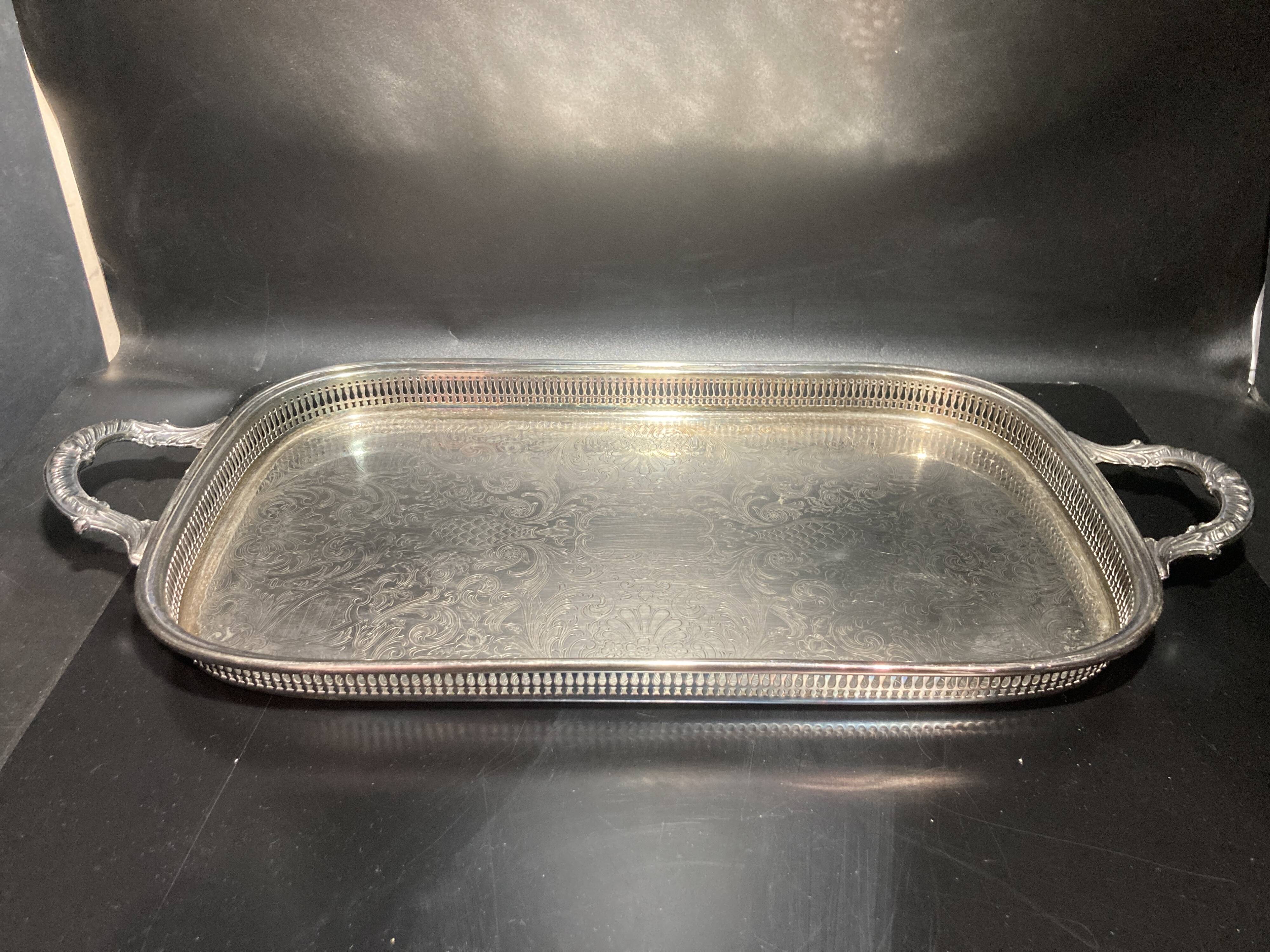 Silver metal tray