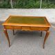 Louis XV style flat desk in solid cherry wood with pull-out extensions and leather top 19